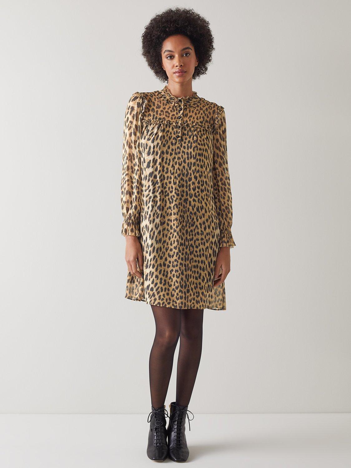 L.K.Bennett Edie Leopard Print Mini Dress, Multi