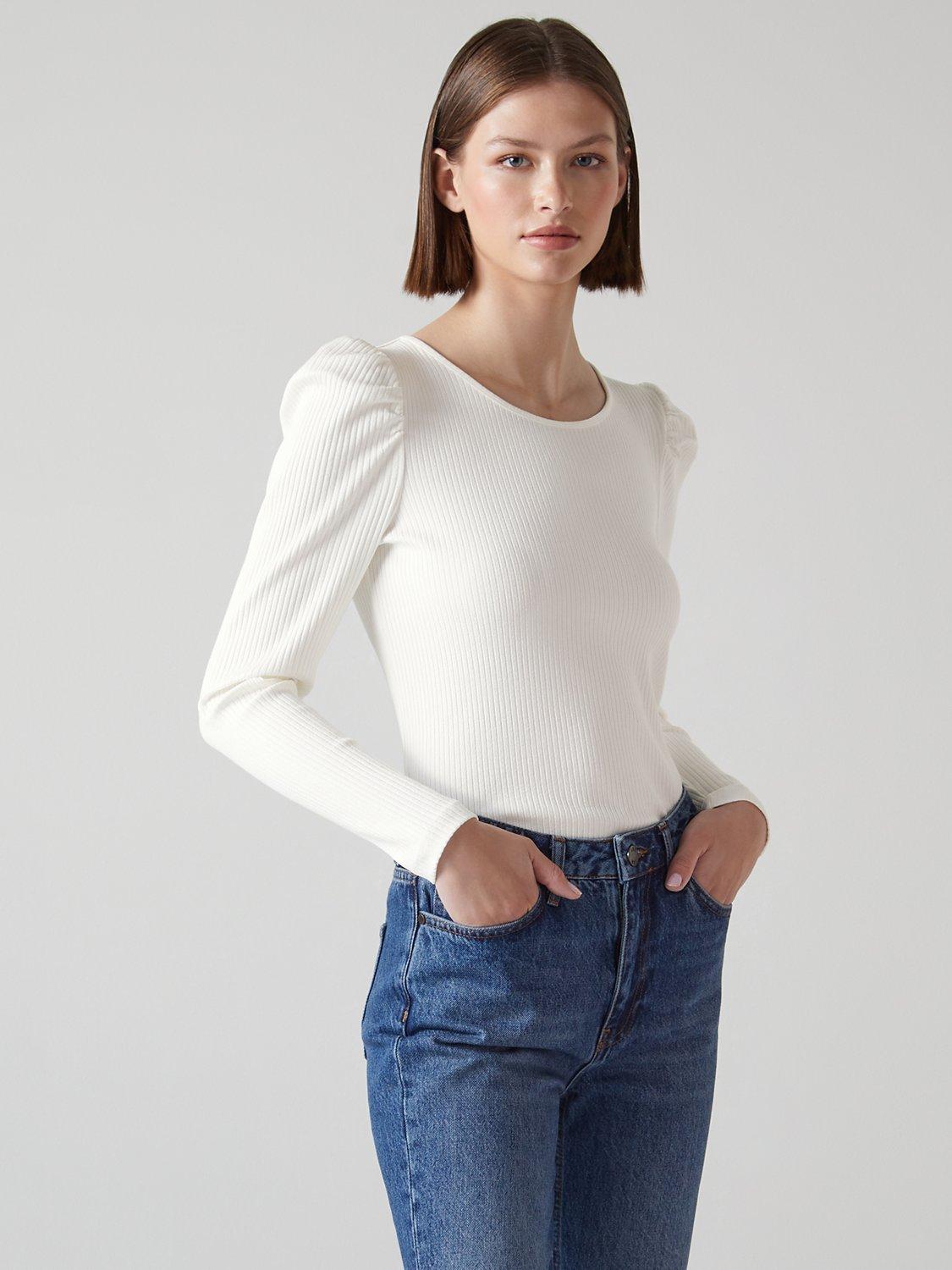 L.K.Bennett Eleanor Jersey Top, Ivory