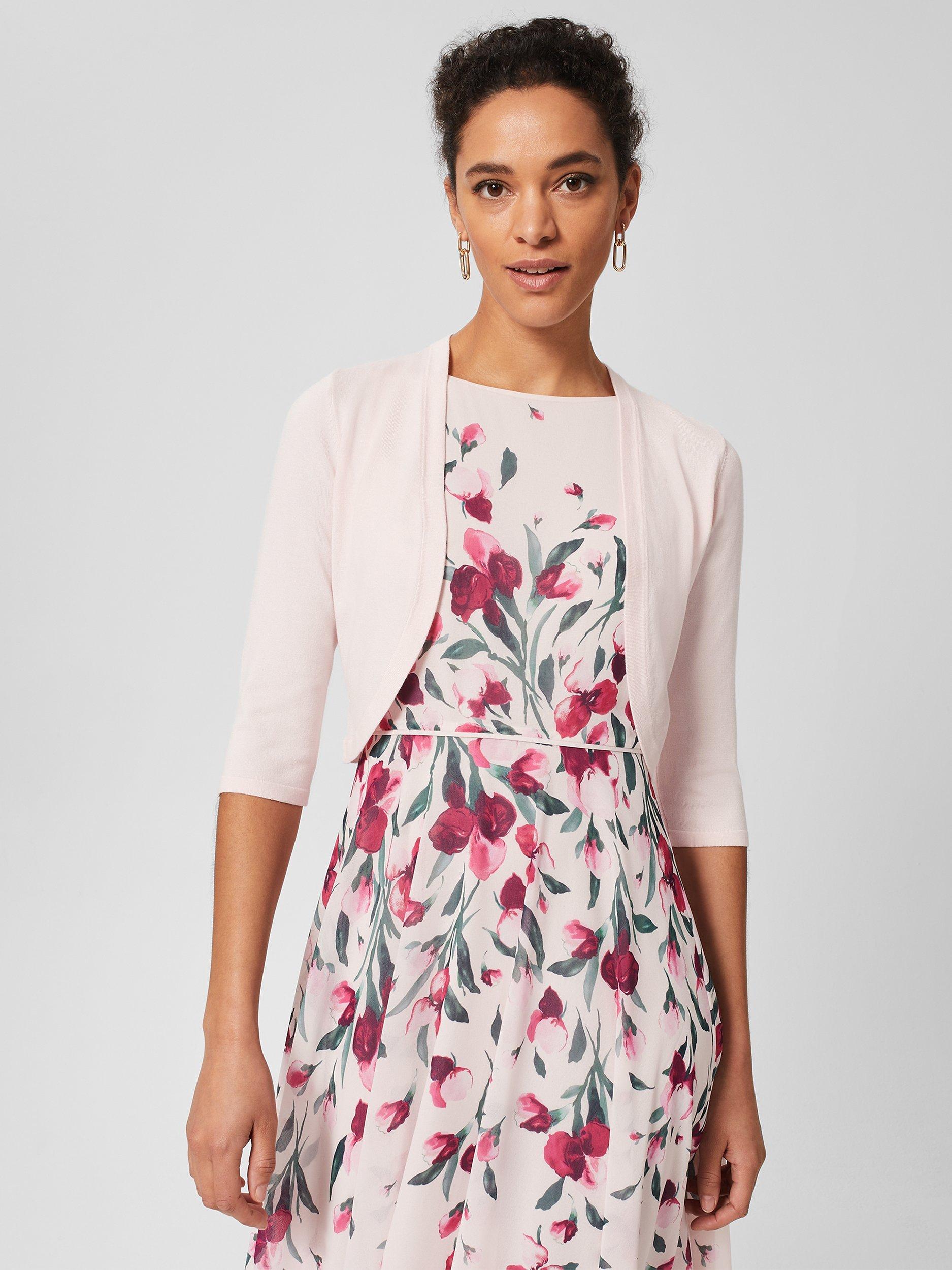 Product image 1 of 5, which shows Hobbs Carrie Bolero, Pale Pink, XS