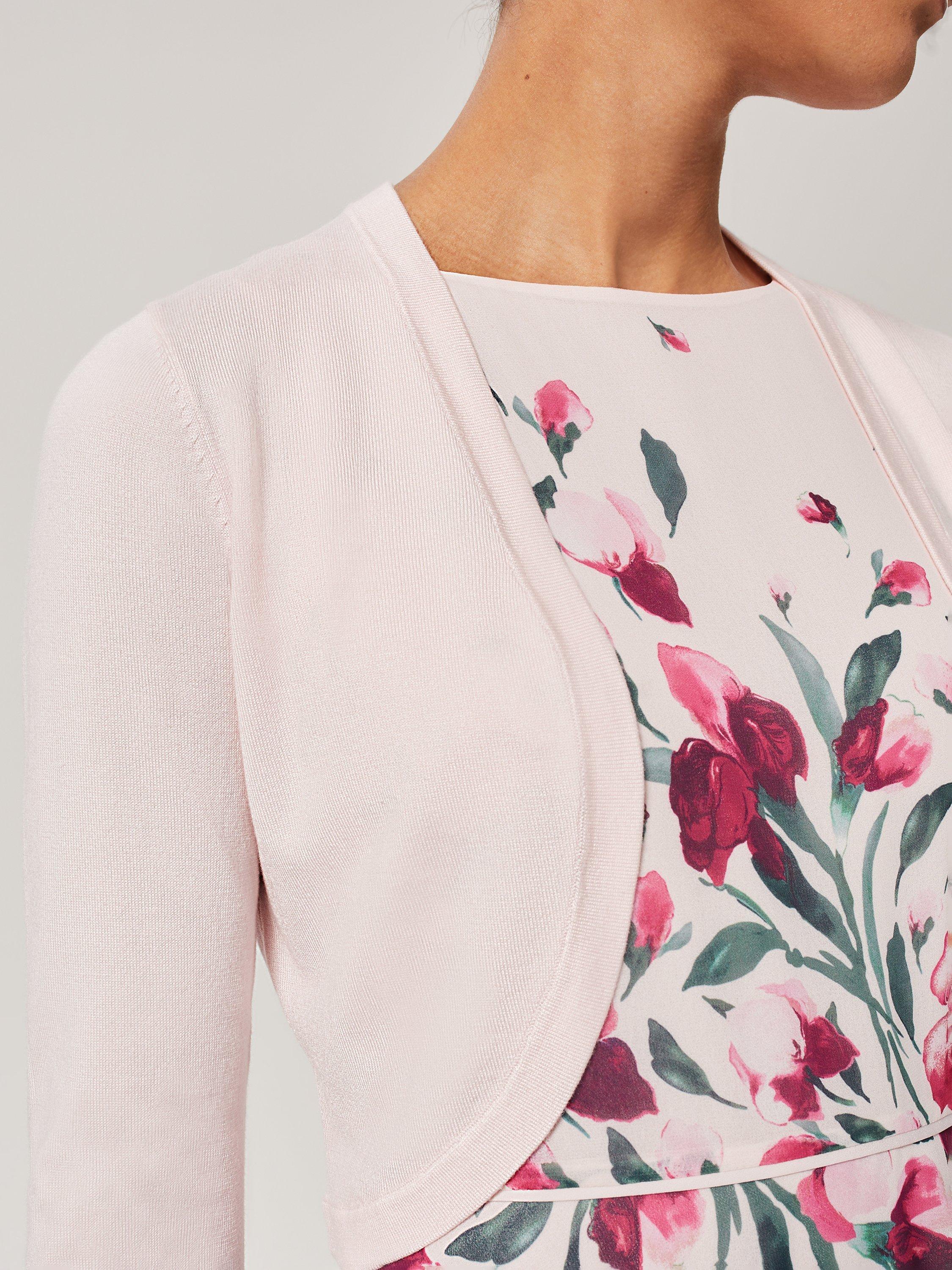 Product image 4 of 5, which shows Hobbs Carrie Bolero, Pale Pink, XS