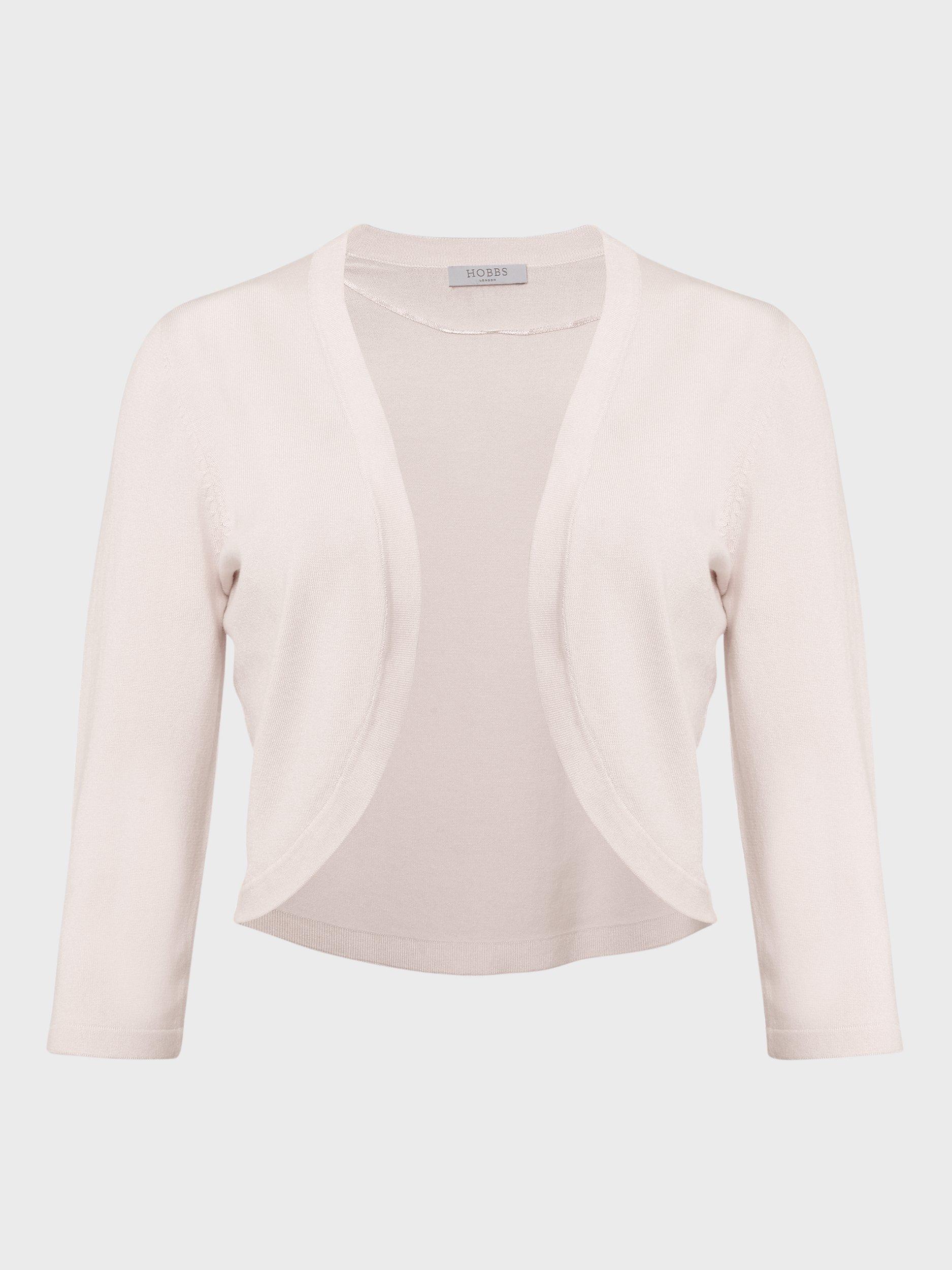 Product image 5 of 5, which shows Hobbs Carrie Bolero, Pale Pink, XS