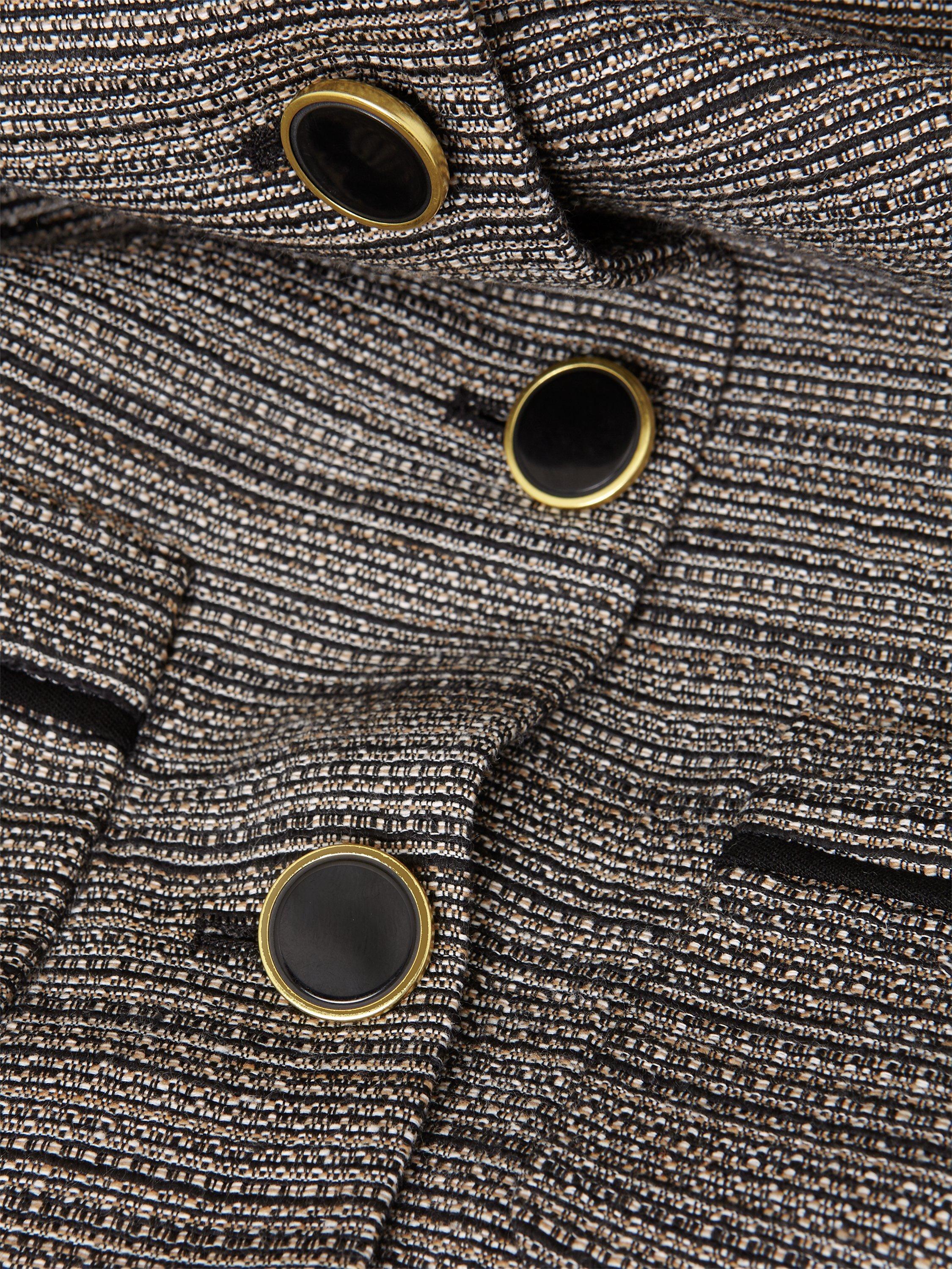 Product image 4 of 7, which shows Hobbs Kathy Italian Tweed Blazer, Black/Ivory, 22
