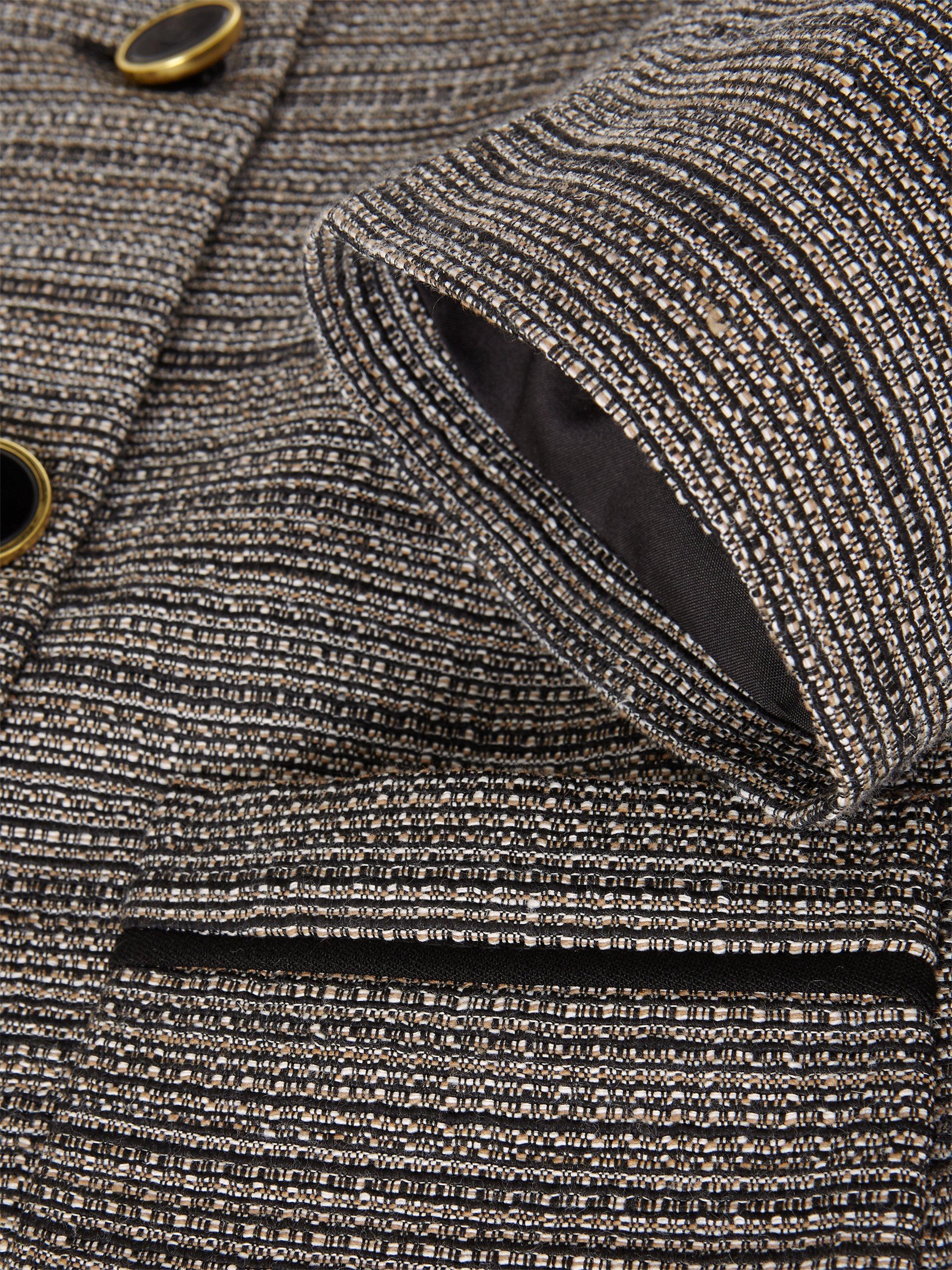 Product image 6 of 7, which shows Hobbs Kathy Italian Tweed Blazer, Black/Ivory, 22