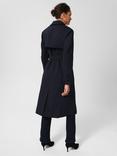 Hobbs Isabelle Wool Blend Trench Coat, Navy