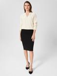 Hobbs Mel Pencil Knee Length Skirt, Black
