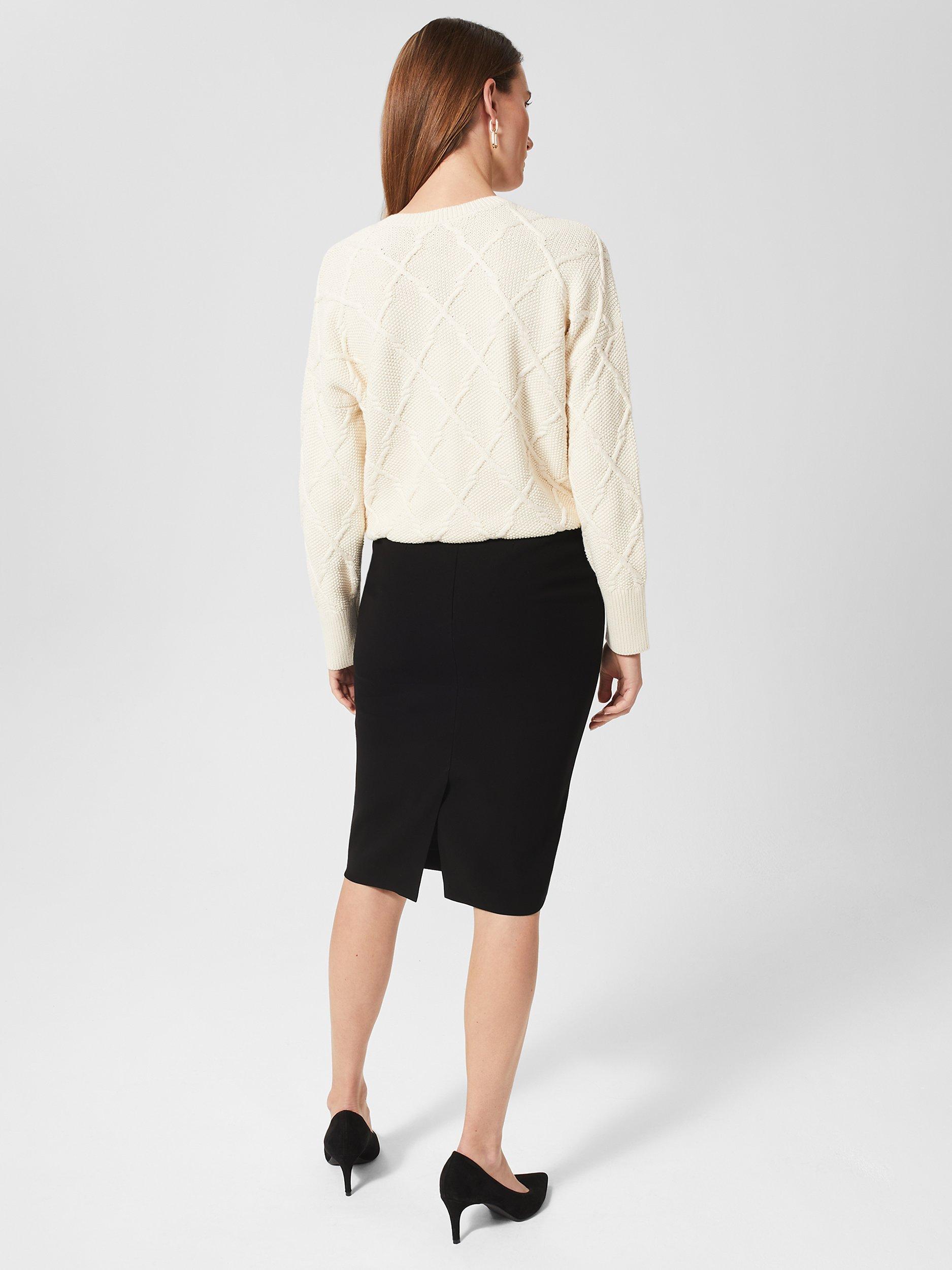 Product image 2 of 5, which shows Hobbs Mel Pencil Knee Length Skirt, Black, 6