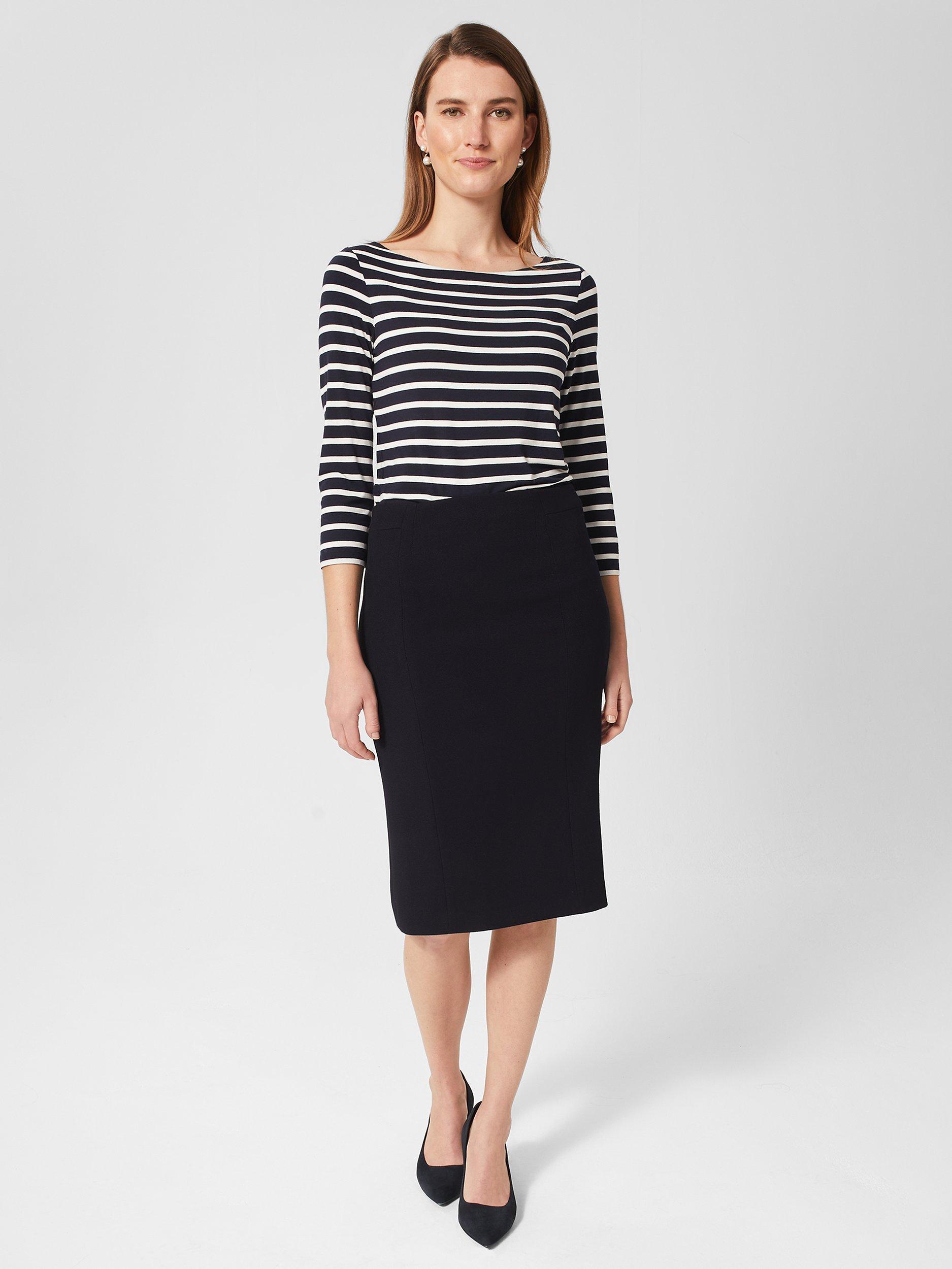 Hobbs Petite Mia Pencil Skirt, Navy