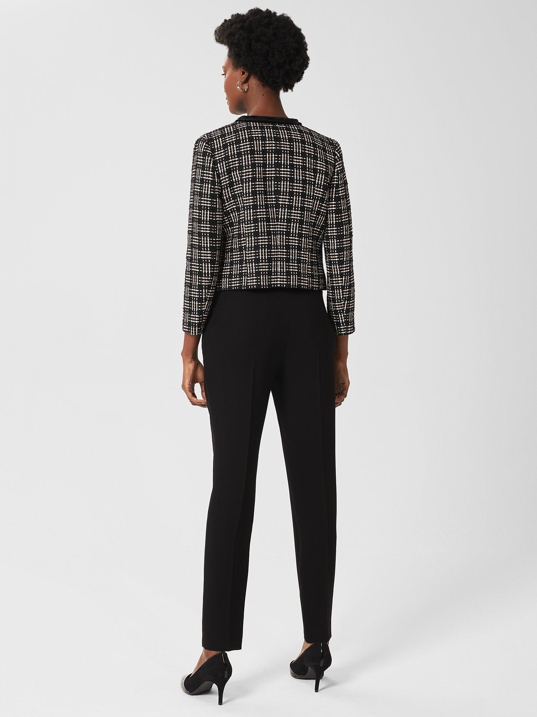Product image 2 of 5, which shows Hobbs Mel Tapered Trousers, Black, 8