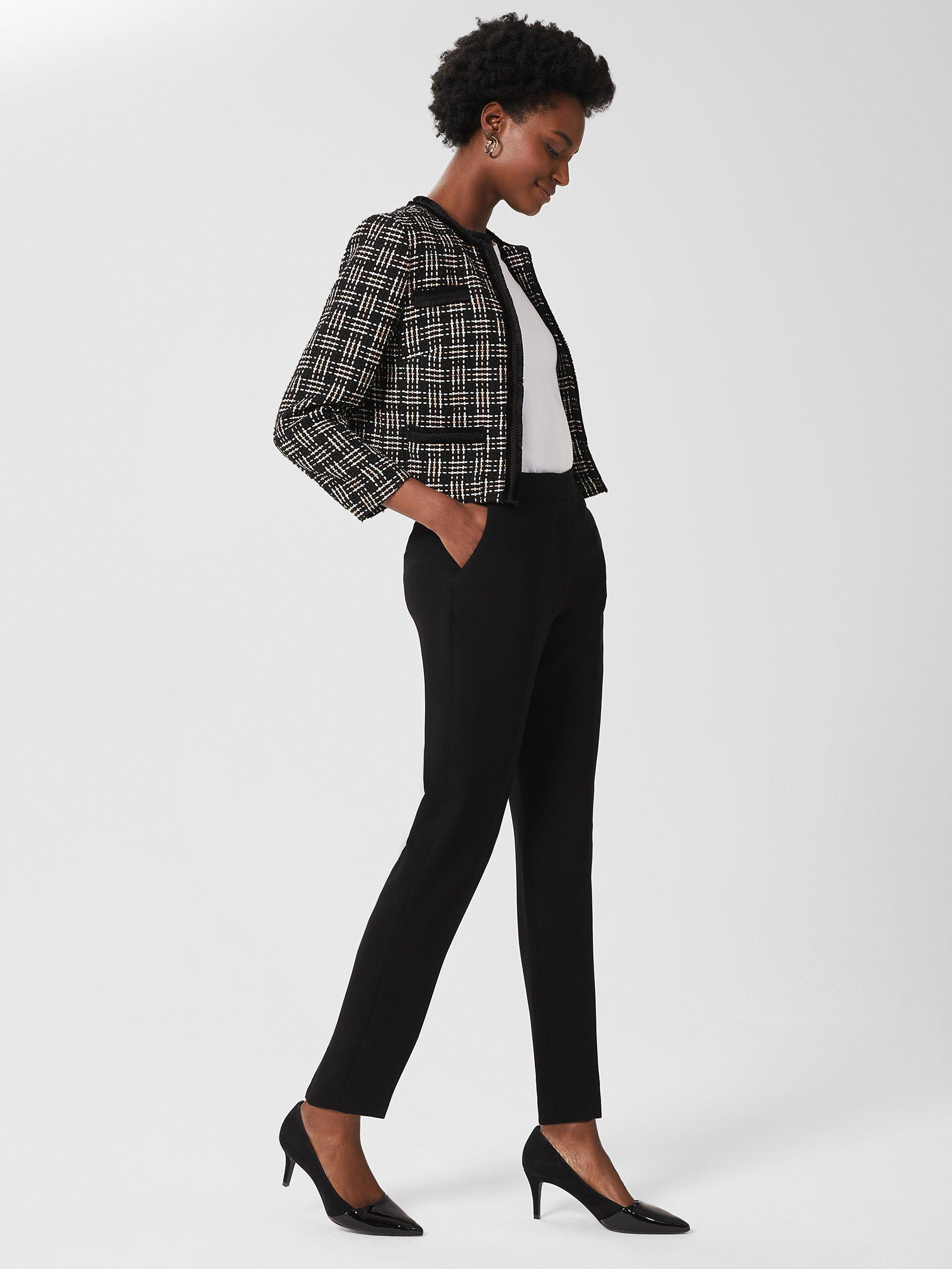 Product image 3 of 5, which shows Hobbs Mel Tapered Trousers, Black, 8