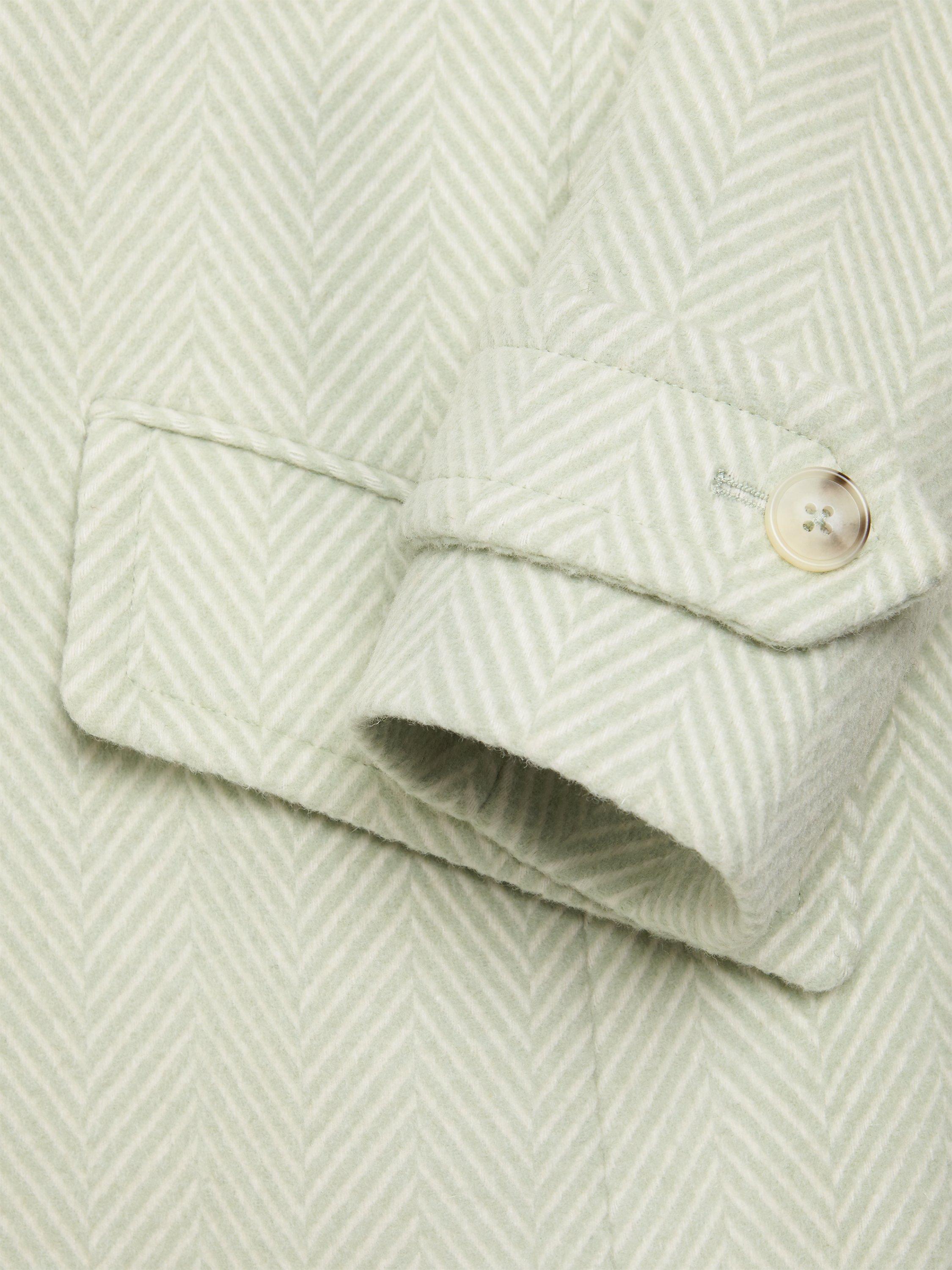 Product image 5 of 6, which shows Hobbs Lillie Wool Blend Coat, Green Ivory, 8