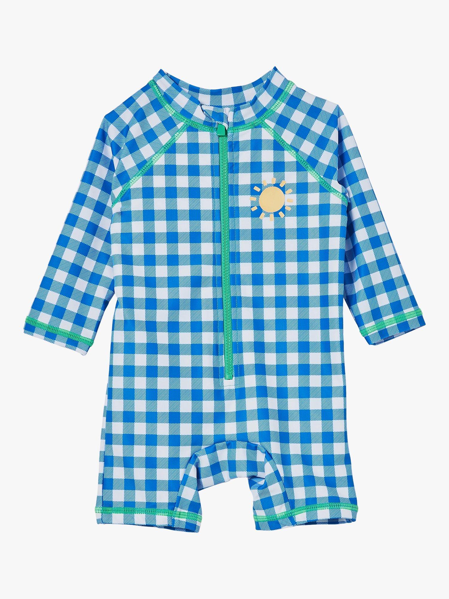 Cotton On Baby Cameron Gingham Pro Swimsuit, Blue
