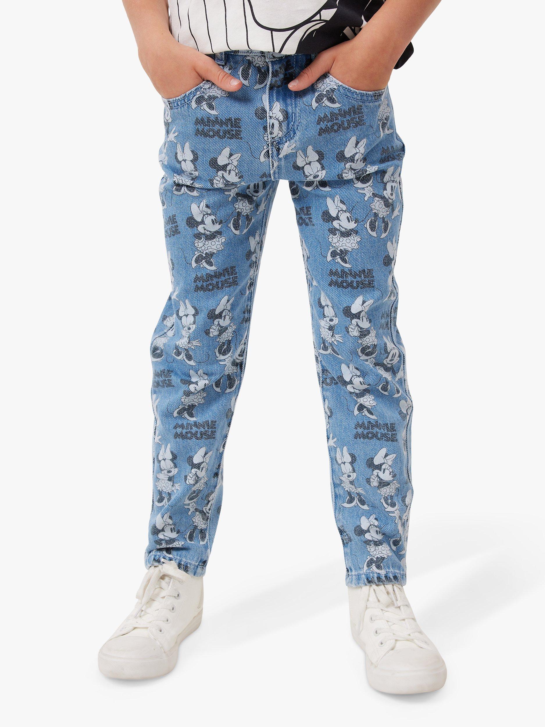 Cotton On Kids' Minnie Mouse Jeans, Blue Denim