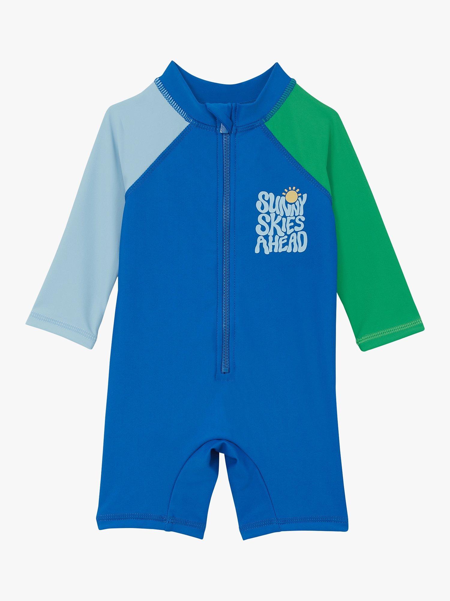 Cotton On Baby Cameron Pro Colour Block Swimsuit, Blue Cobalt