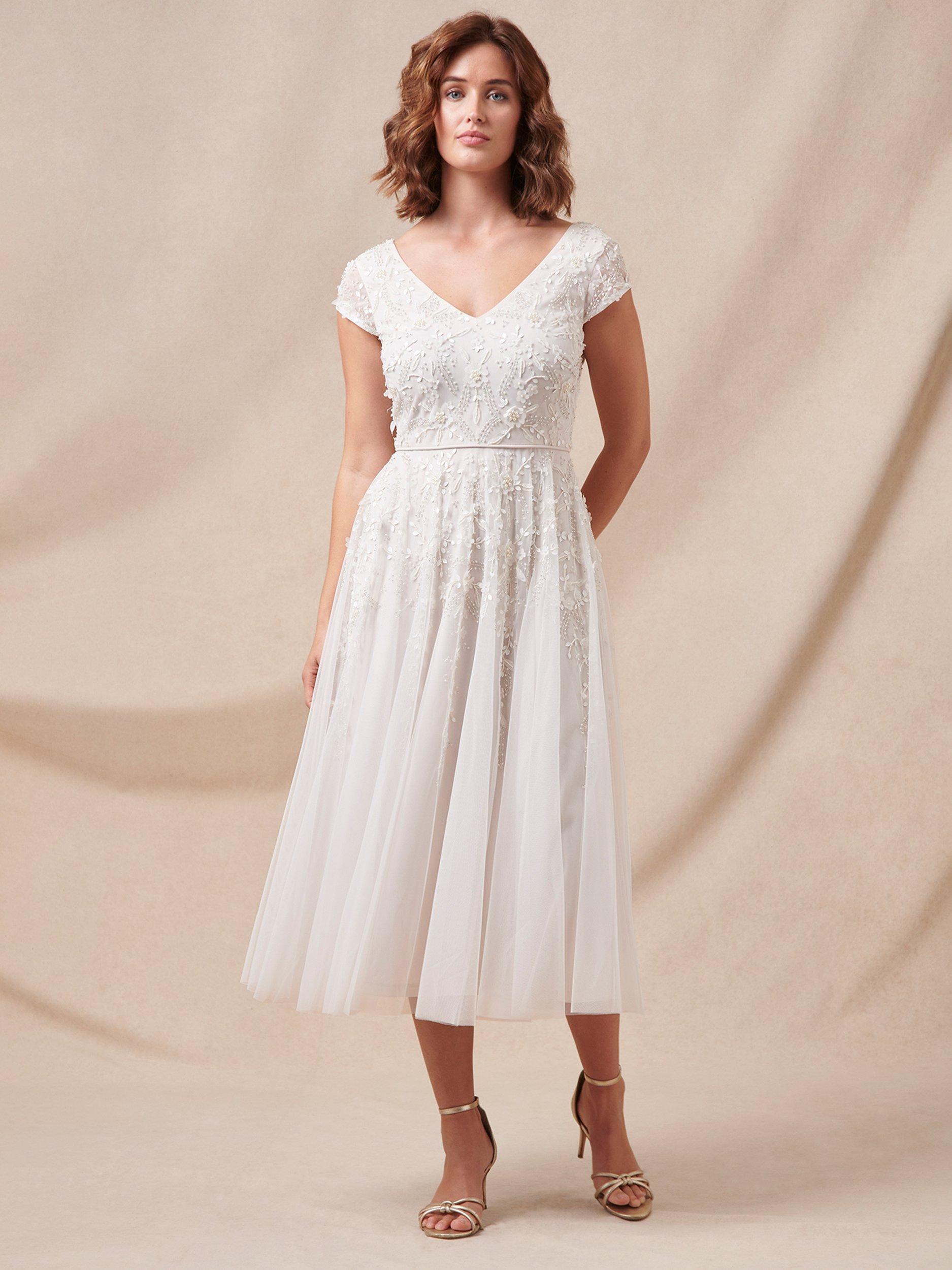 Product image 1 of 9, which shows Phase Eight Lorena Tulle Wedding Dress, Ivory, 10