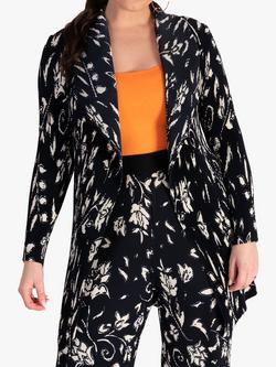 chesca Floral Waterfall Jacket, Navy/Ivory, Navy/Ivory