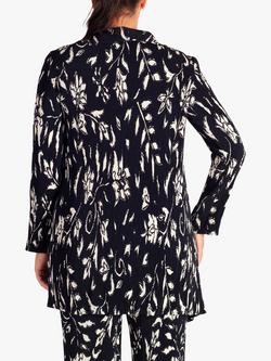 chesca Floral Waterfall Jacket, Navy/Ivory - view 2, Navy/Ivory