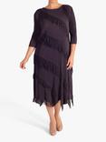 chesca Fringed Pleated Dress, Amethyst