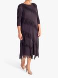 chesca Fringed Pleated Dress, Amethyst