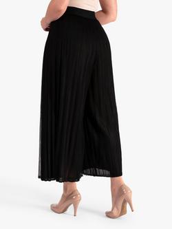 chesca Plissé Pleated Mesh Trousers, Black - view 2, Black