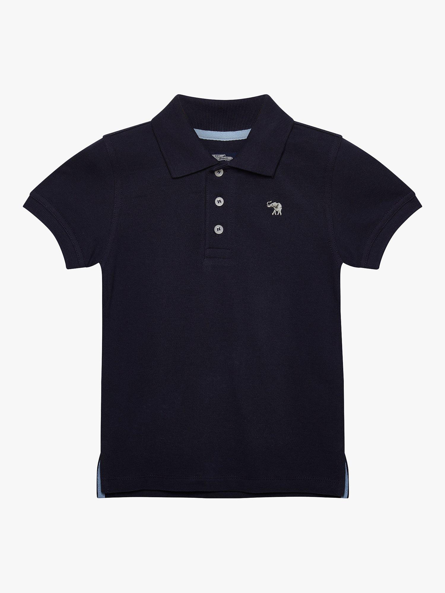 Product image 1 of 5, which shows Trotters Kids' Harry Pique Polo Shirt, Navy, 10-11 years