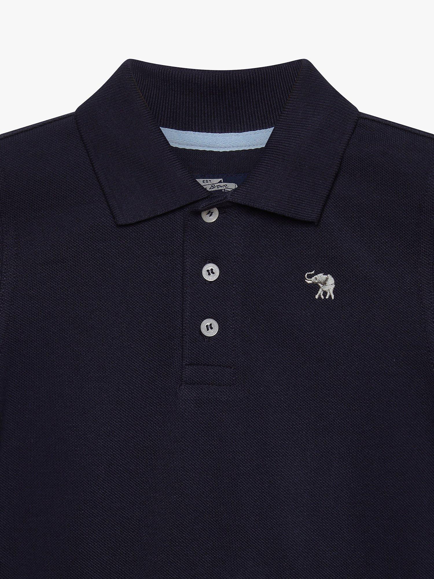 Product image 3 of 5, which shows Trotters Kids' Harry Pique Polo Shirt, Navy, 10-11 years