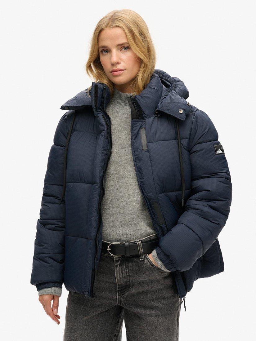 Black and blue superdry coat best sale