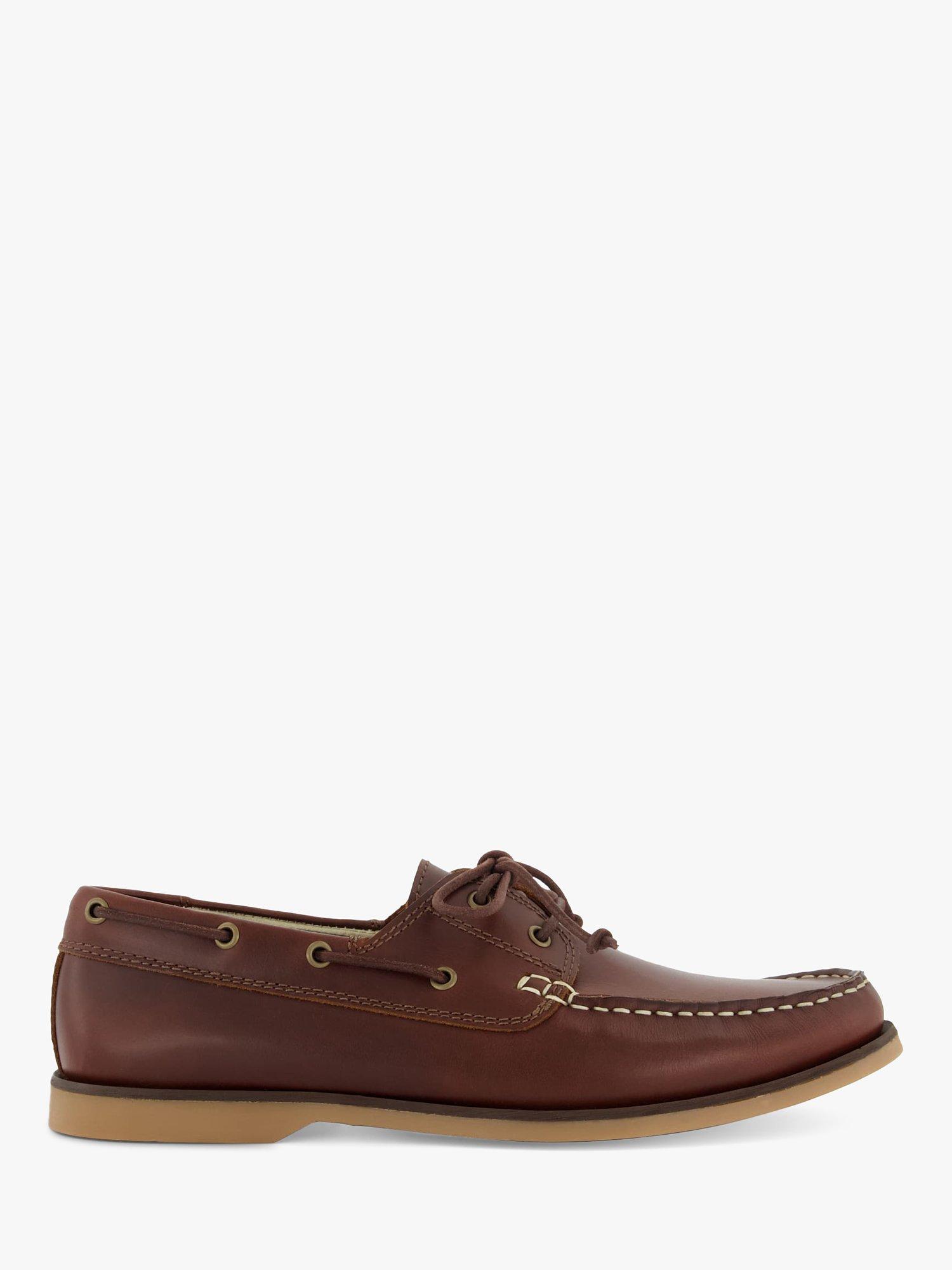 Dune Blusey Leather Casual Deck Shoes, Brown