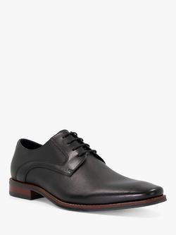 Dune London Stoney Leather Burnished Toe Derby Shoes - view 2, Black-leather