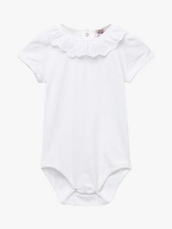 Trotters Baby Katie Anglaise Short Sleeve Bodysuit, White, White