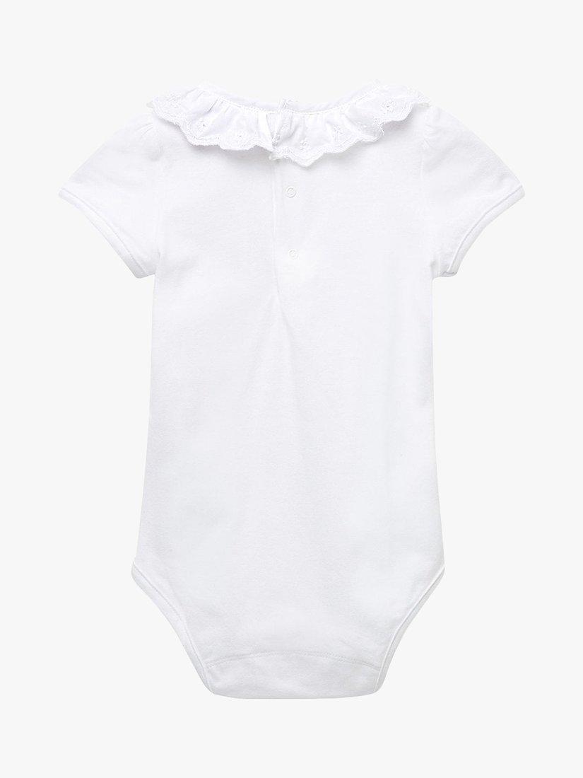 Product image 2 of 2, which shows Trotters Baby Katie Anglaise Short Sleeve Bodysuit, White, 3-6 months