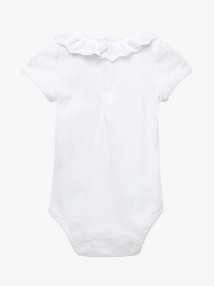Trotters Baby Katie Anglaise Short Sleeve Bodysuit, White - view 2, White