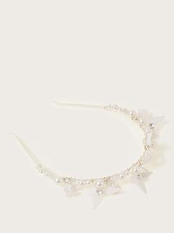 Monsoon Kids' Bella Butterfly Alice Band, Ivory, Ivory