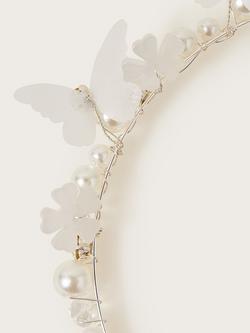 Monsoon Kids' Bella Butterfly Alice Band, Ivory - view 2, Ivory
