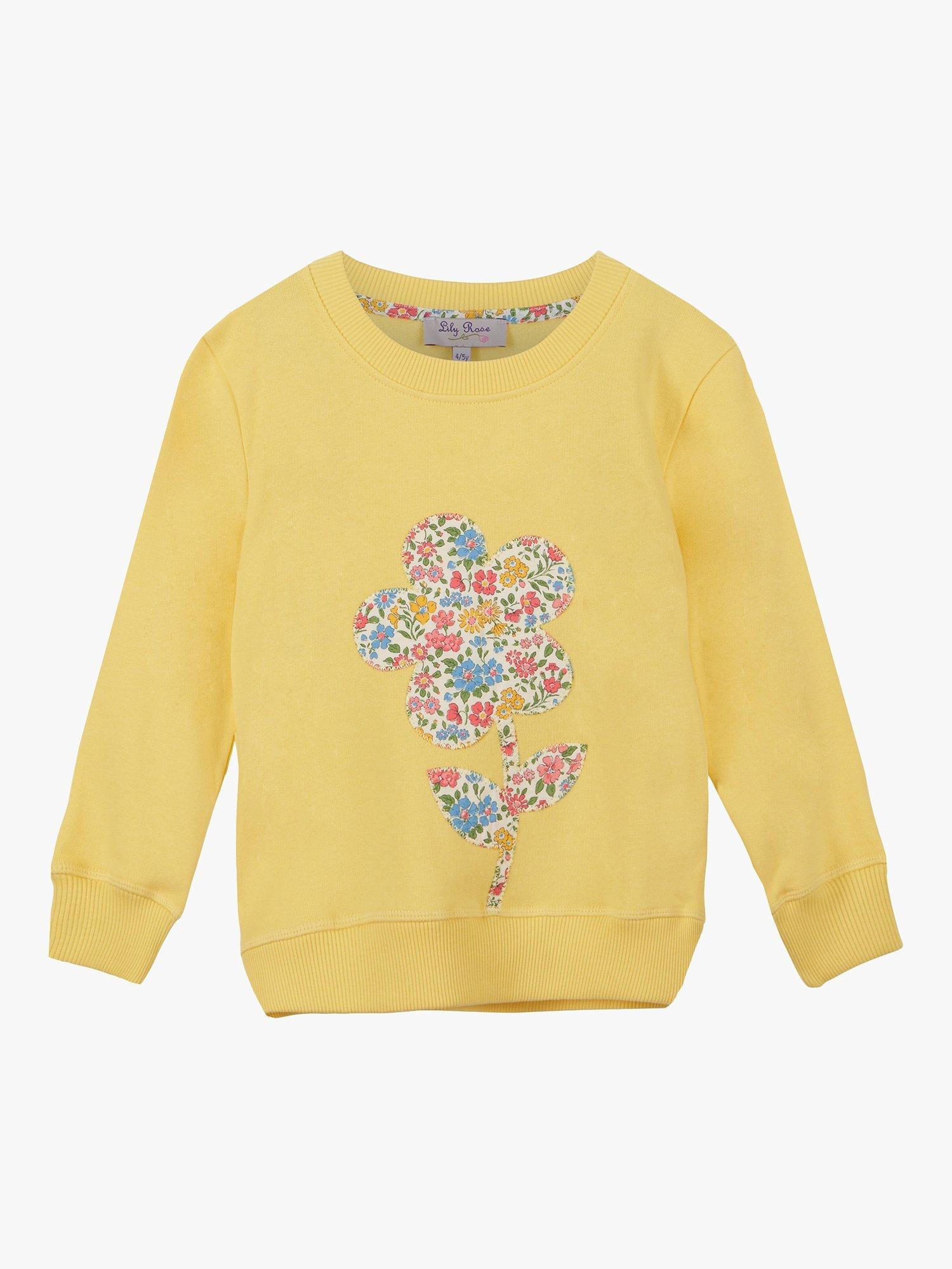 Trotters Kids' Annabelle Floral Sweatshirt, Yellow