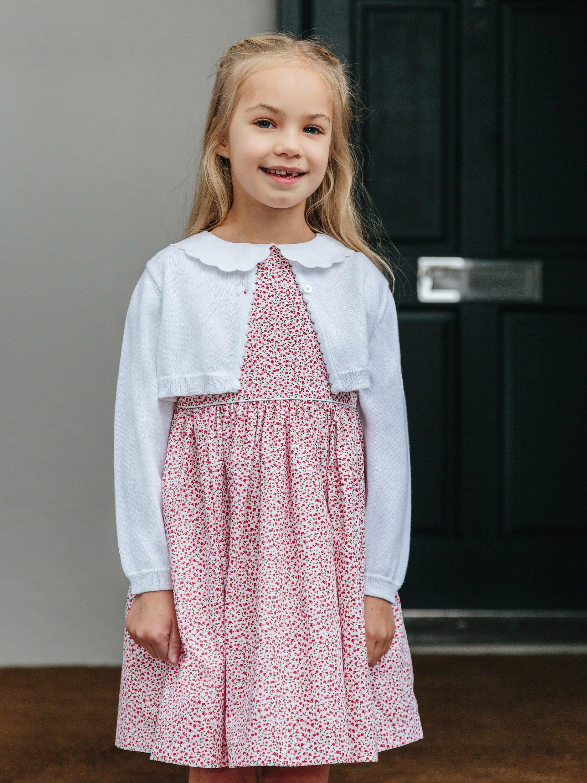 Trotters Kids' Sophie Cropped Cardigan, White