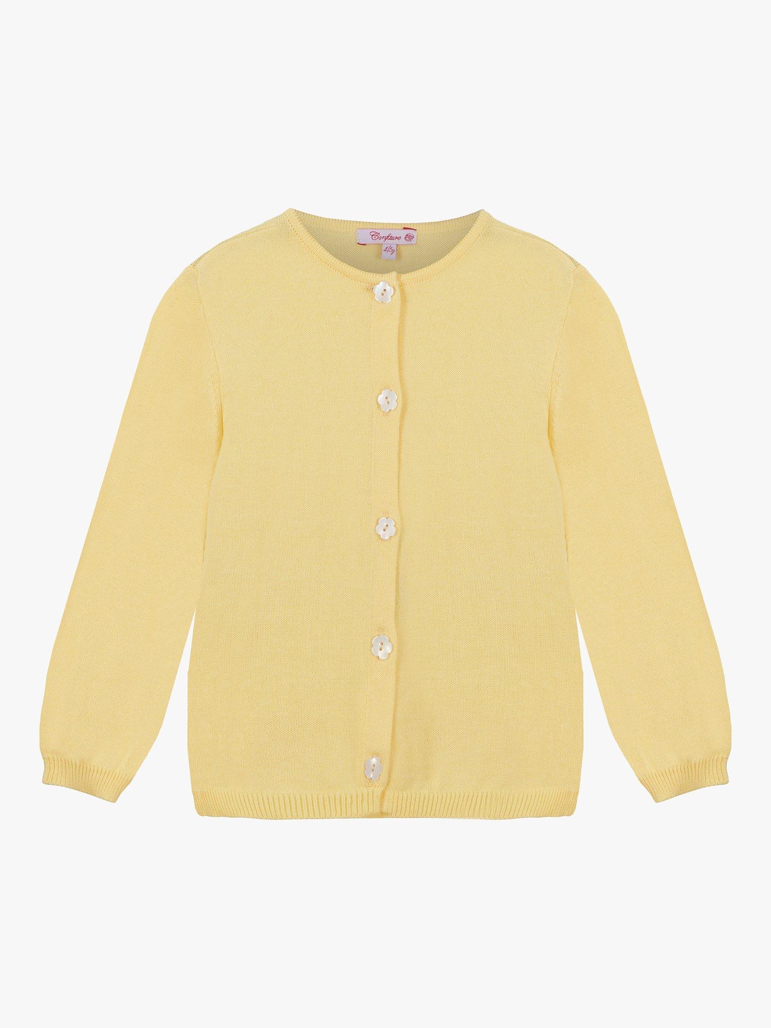 Trotters Kids' Pretty Button Cardigan, Yellow