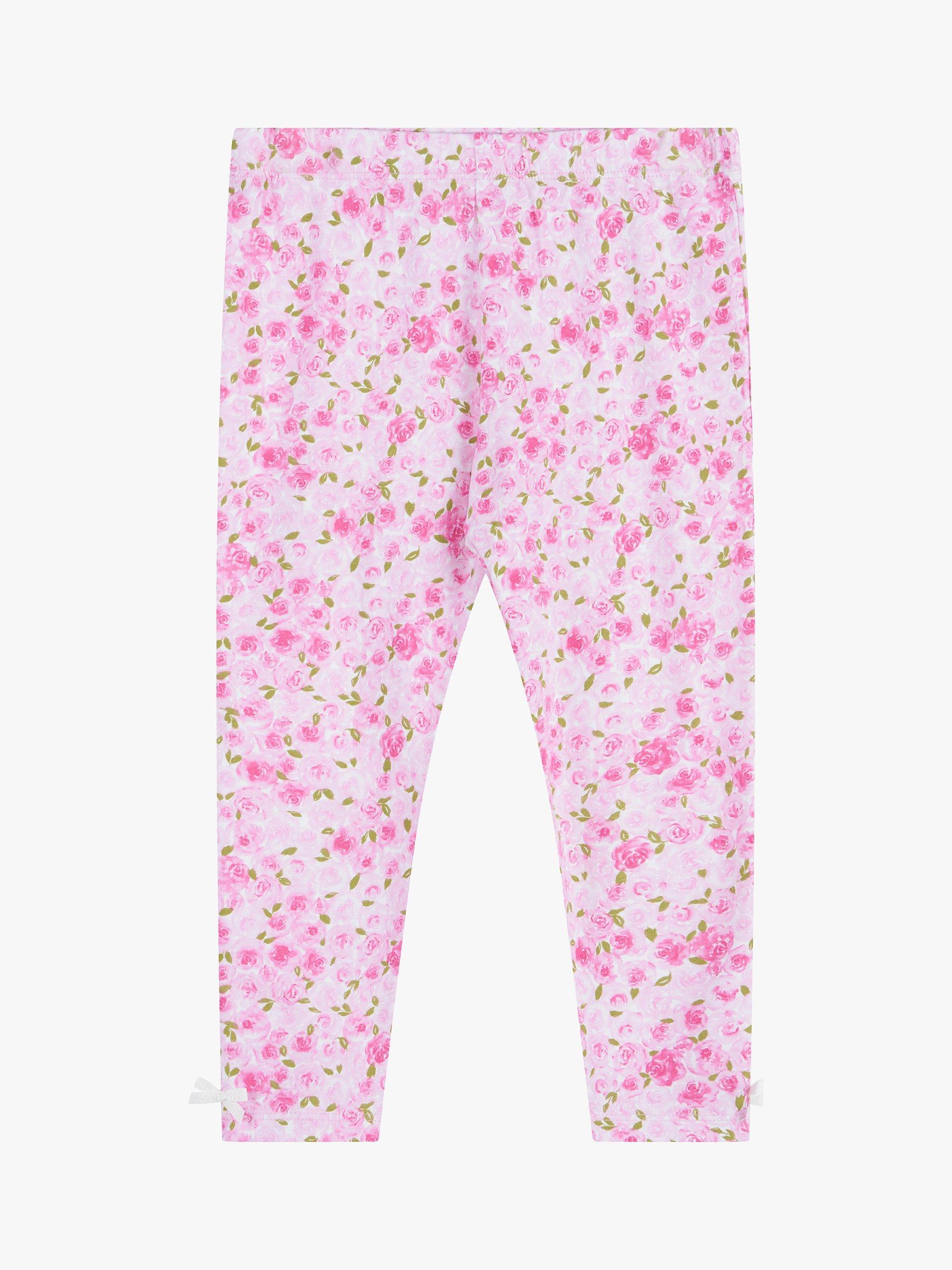 Trotters Kids' Rose Print Leggings, Pink 