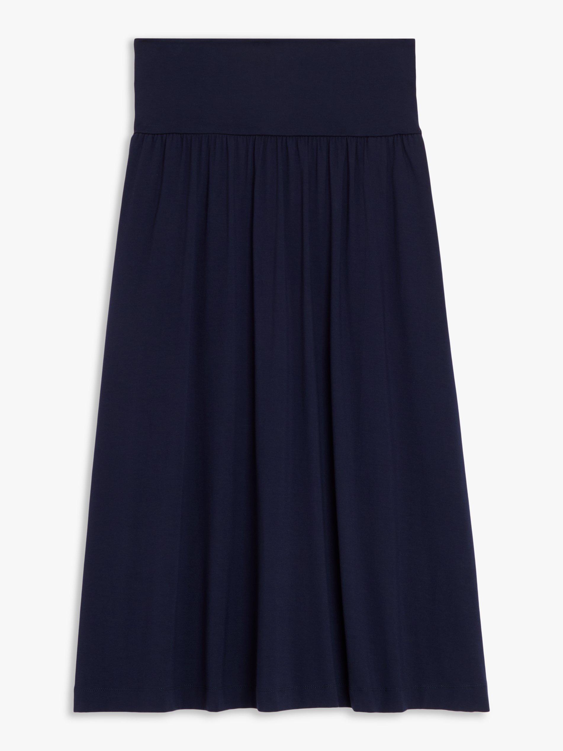 John Lewis Jersey Midi Skirt Navy