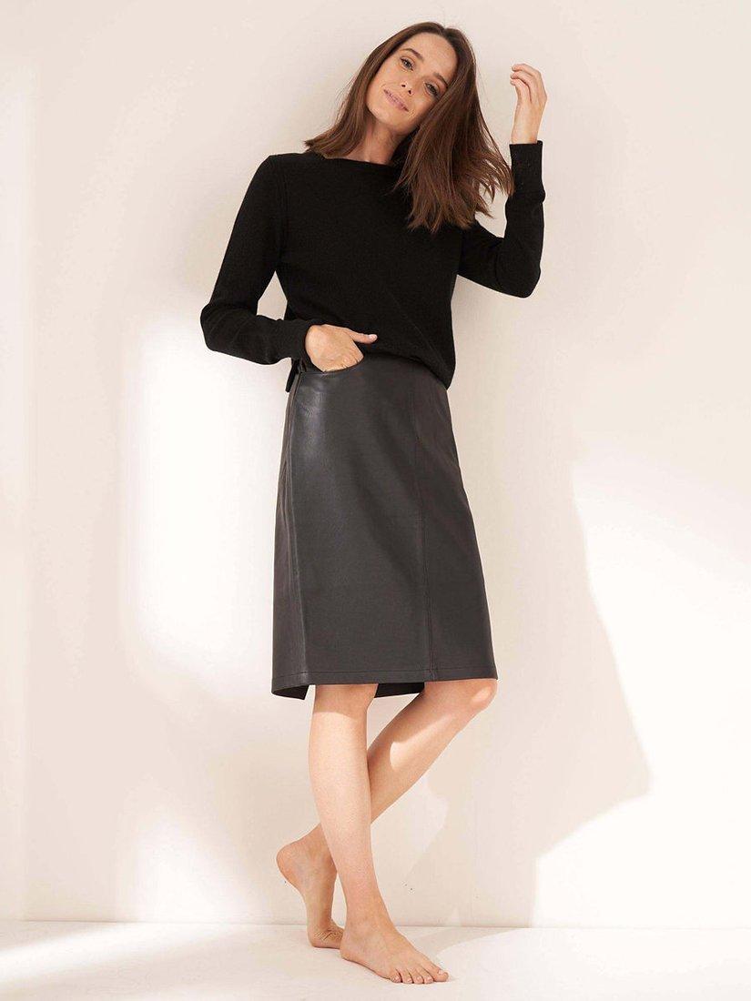 Truly Leather Skirt, Black