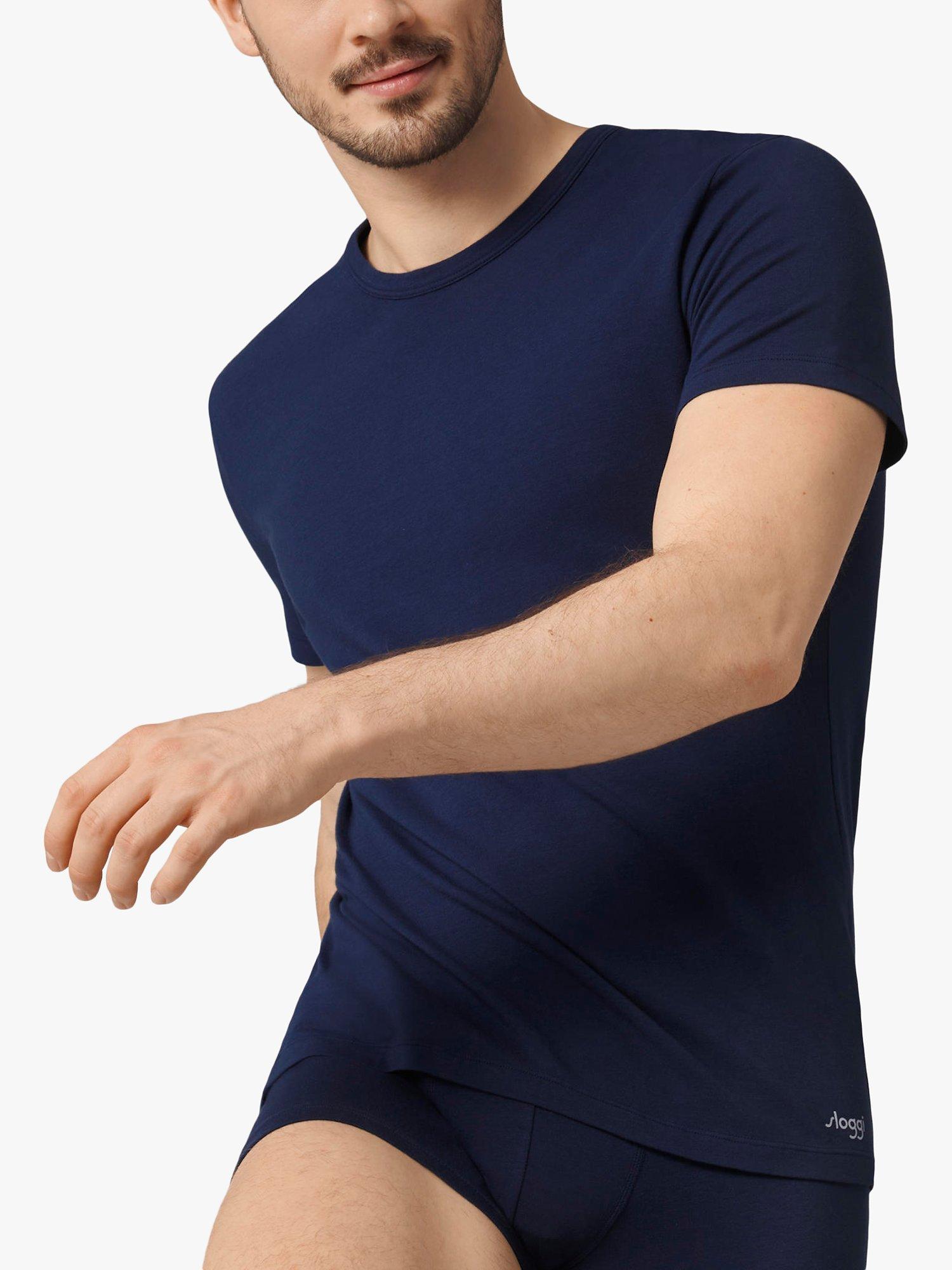 sloggi GO ABC Jersey Short Sleeve Lounge T-Shirt, pack of 2, Blue Black