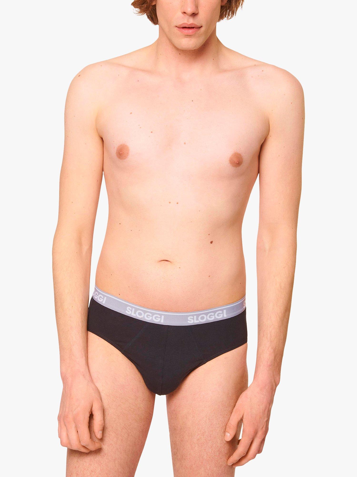 sloggi GO ABC Cotton Stretch Briefs, Pack of 6, Black 