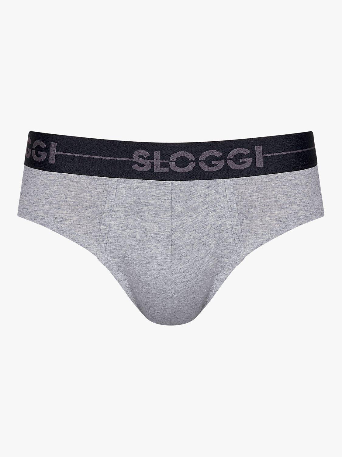 Product image 1 of 1, which shows Sloggi Go ABC Mini Briefs, Pack of 3, Light Grey, M
