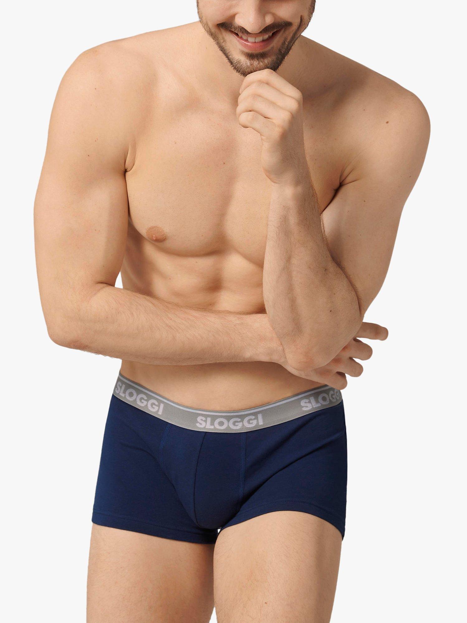 Product image 1 of 3, which shows sloggi GO ABC Cotton Stretch Hipster Trunks, Pack of 6, Grey, XL