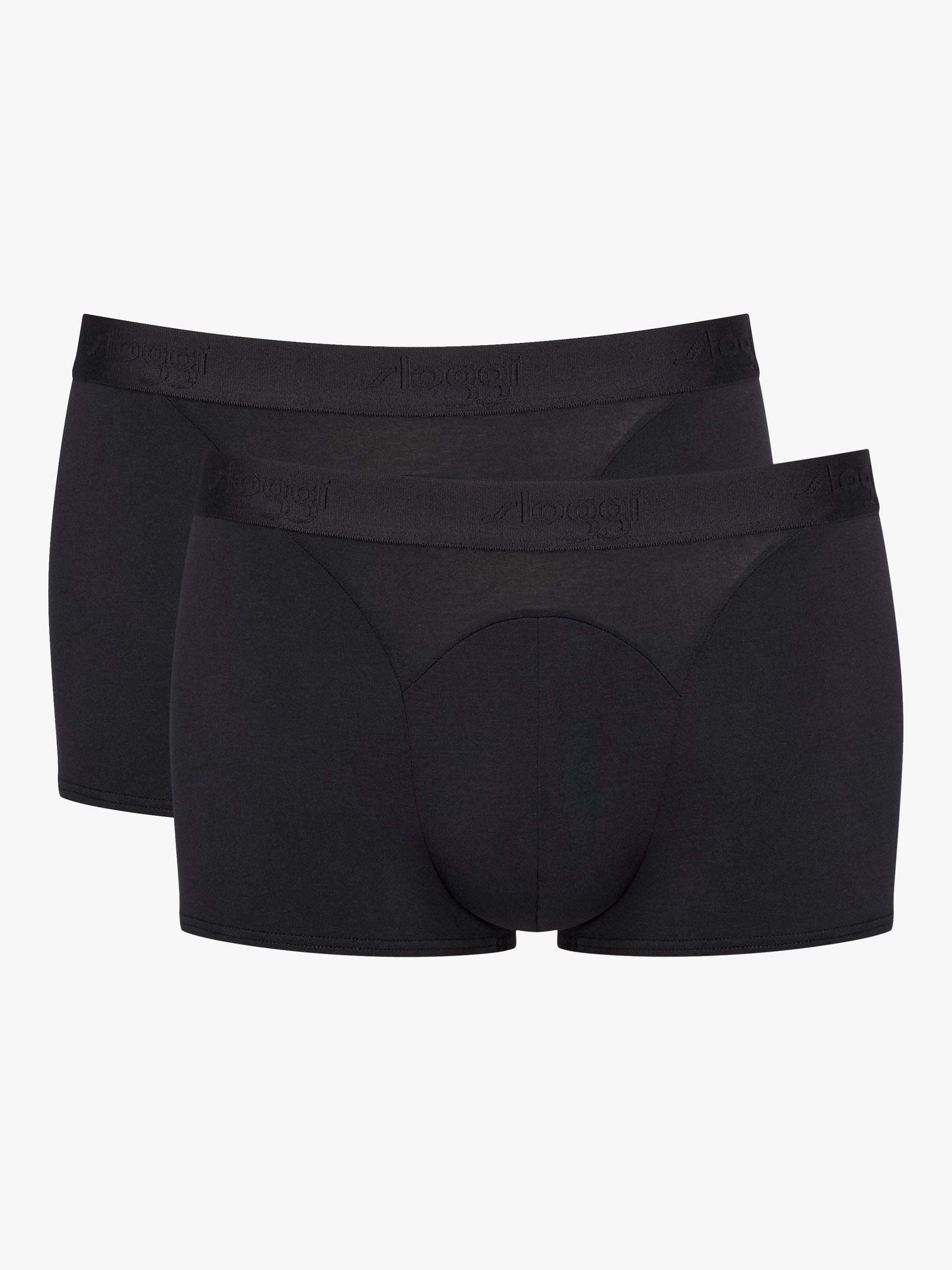Product image 1 of 5, which shows sloggi EVER Cool Cotton Stretch Hipster Trunks, Pack of 2, Black, S
