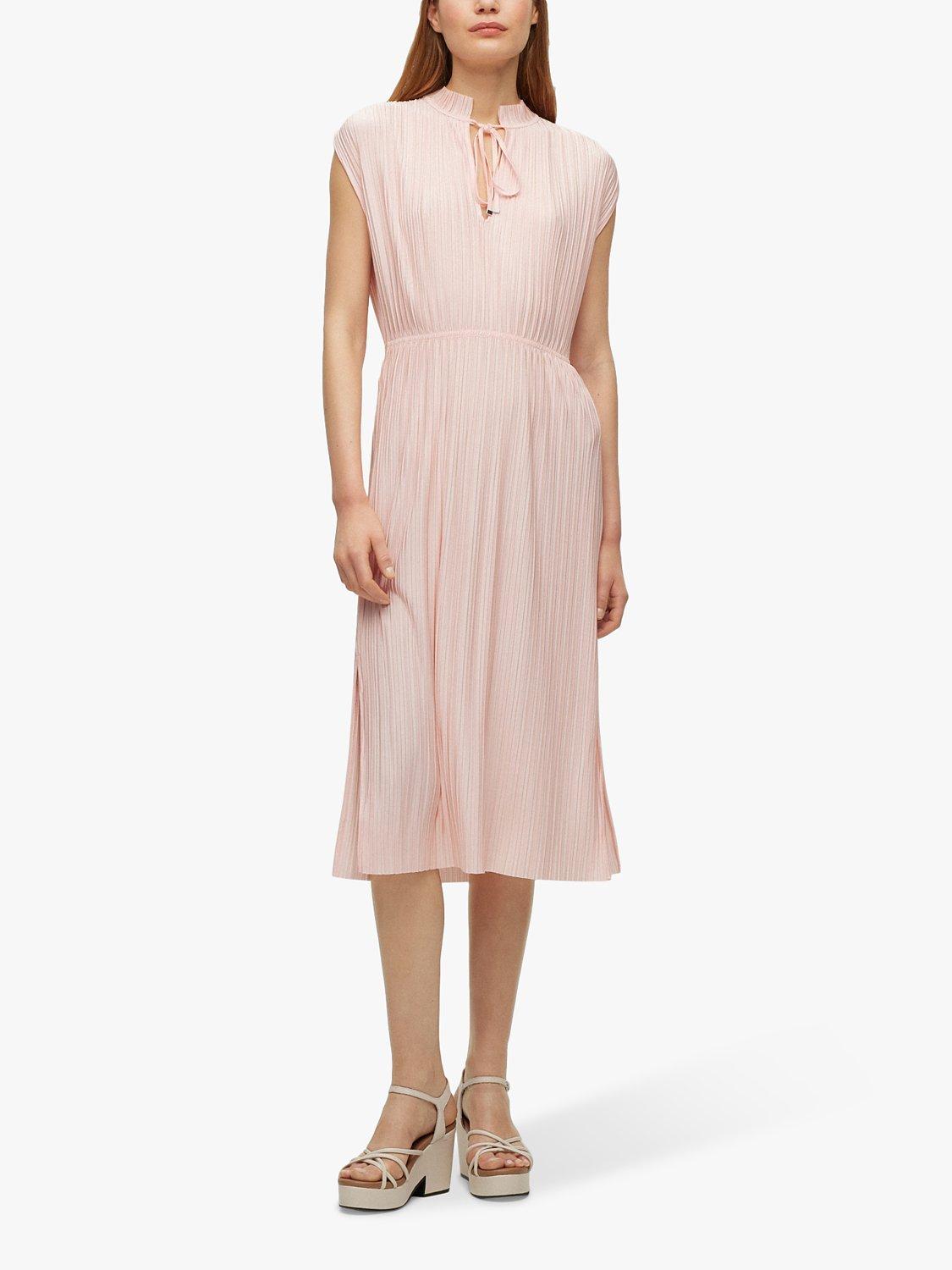 HUGO BOSS Emals Pleated Dress, Bright Pink