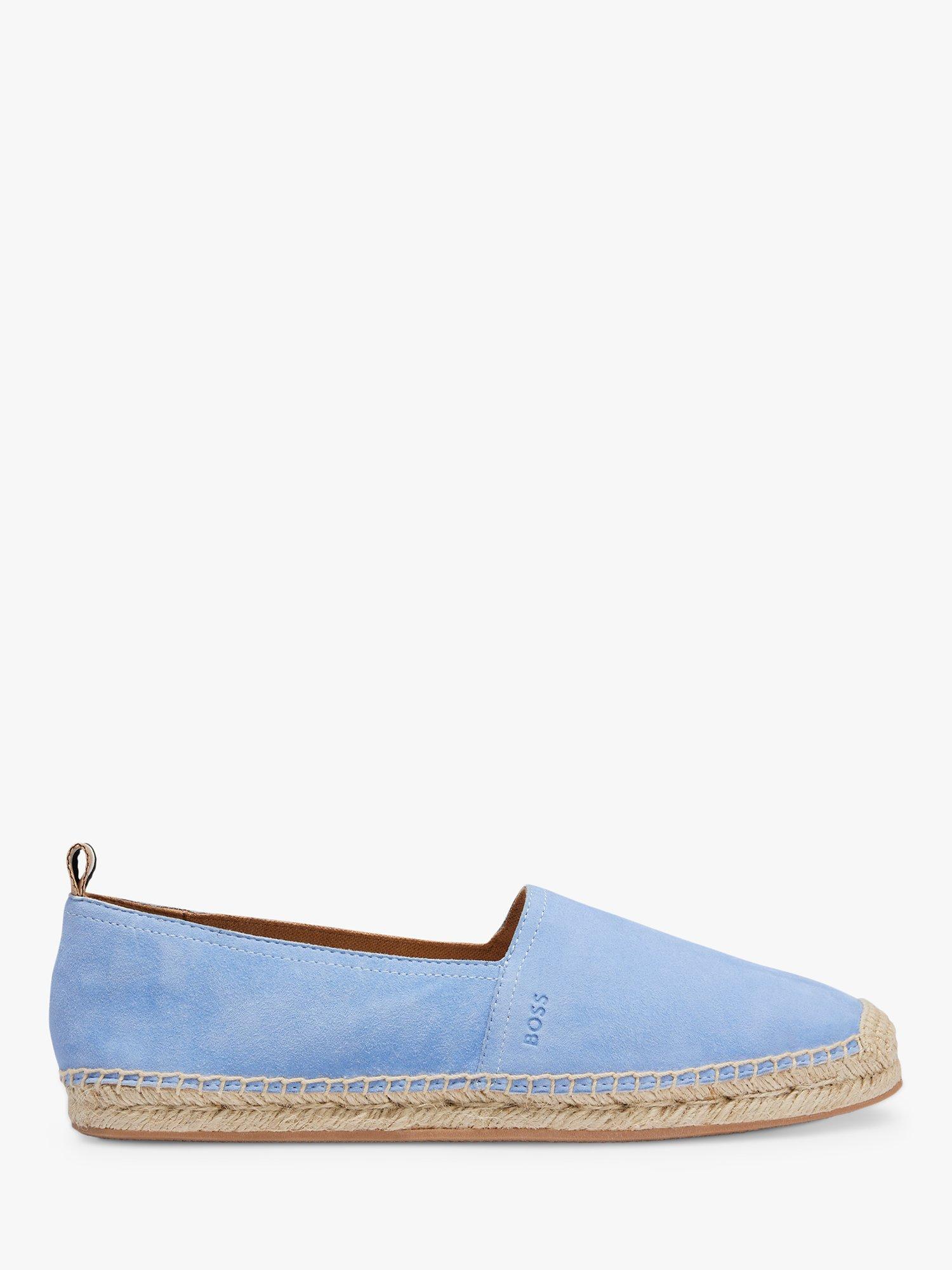 HUGO BOSS Madeira Suede Embossed Espadrilles, Open Blue