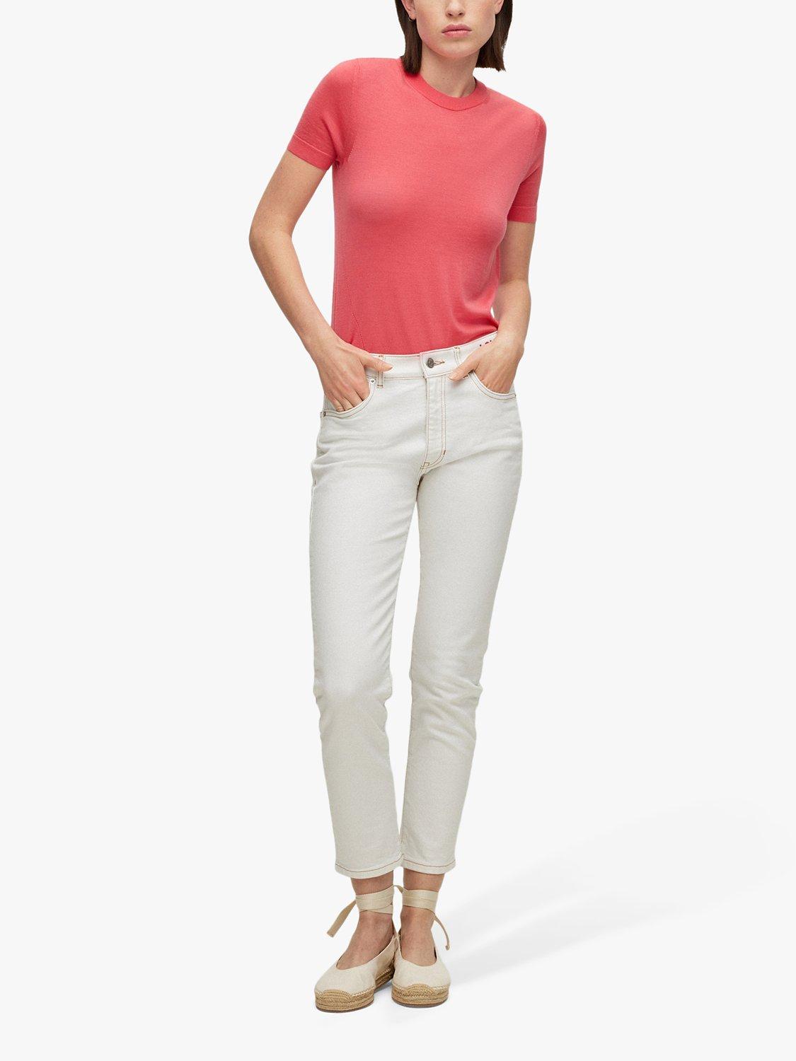 Product image 3 of 5, which shows HUGO BOSS Falyssiasi Knitted T-Shirt, Bright Pink, XL