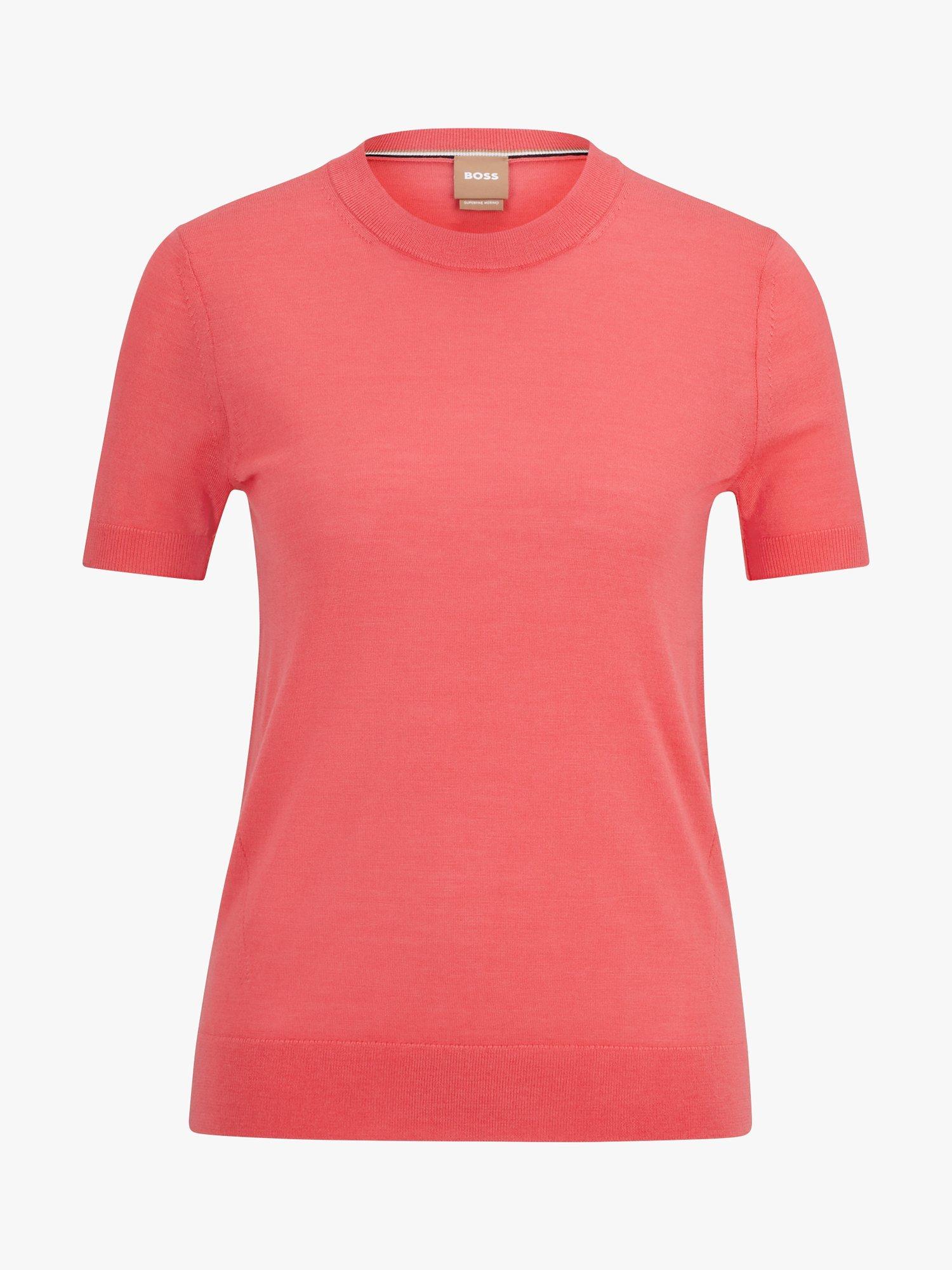 Product image 4 of 5, which shows HUGO BOSS Falyssiasi Knitted T-Shirt, Bright Pink, XL