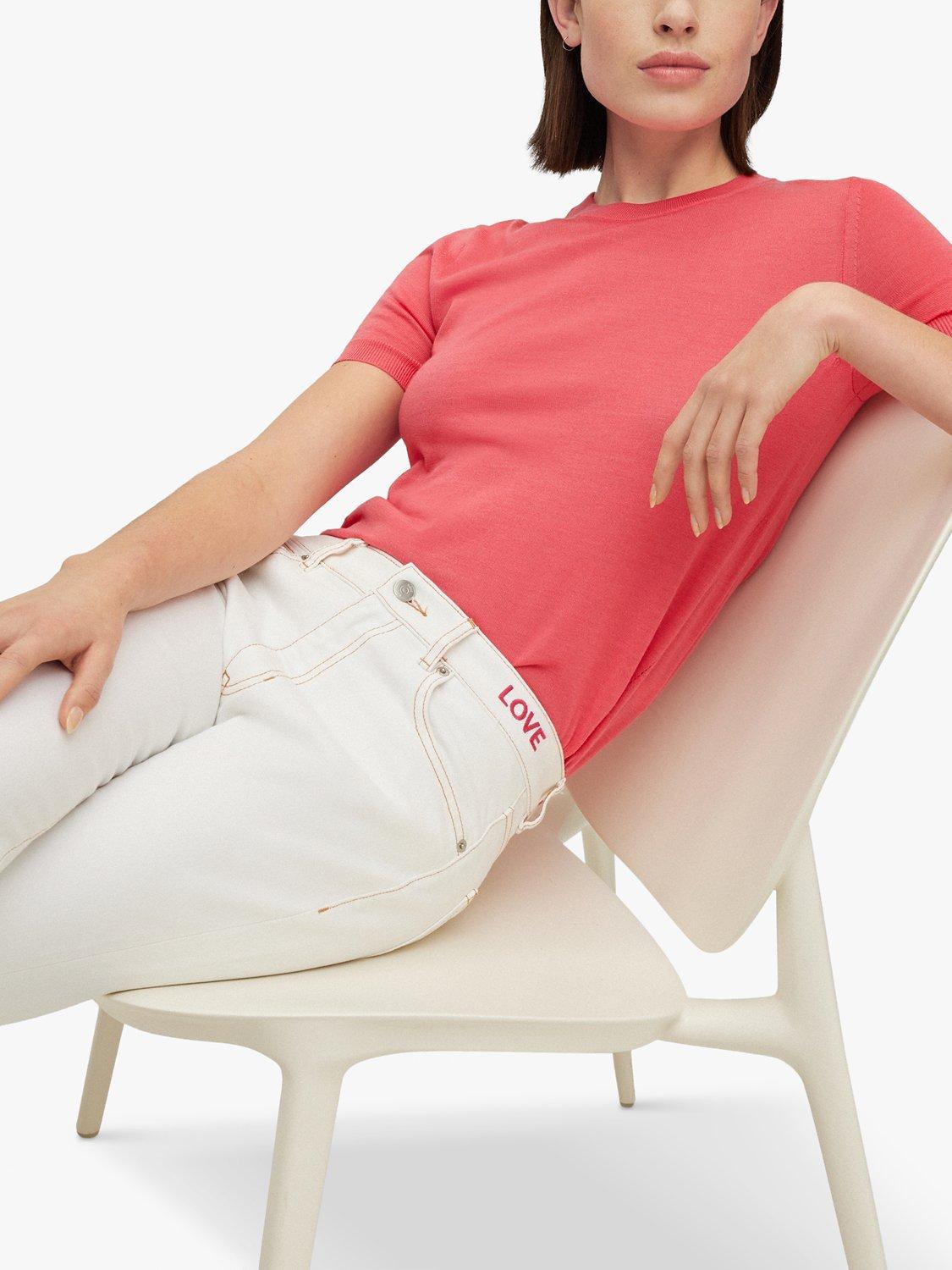 Product image 5 of 5, which shows HUGO BOSS Falyssiasi Knitted T-Shirt, Bright Pink, XL