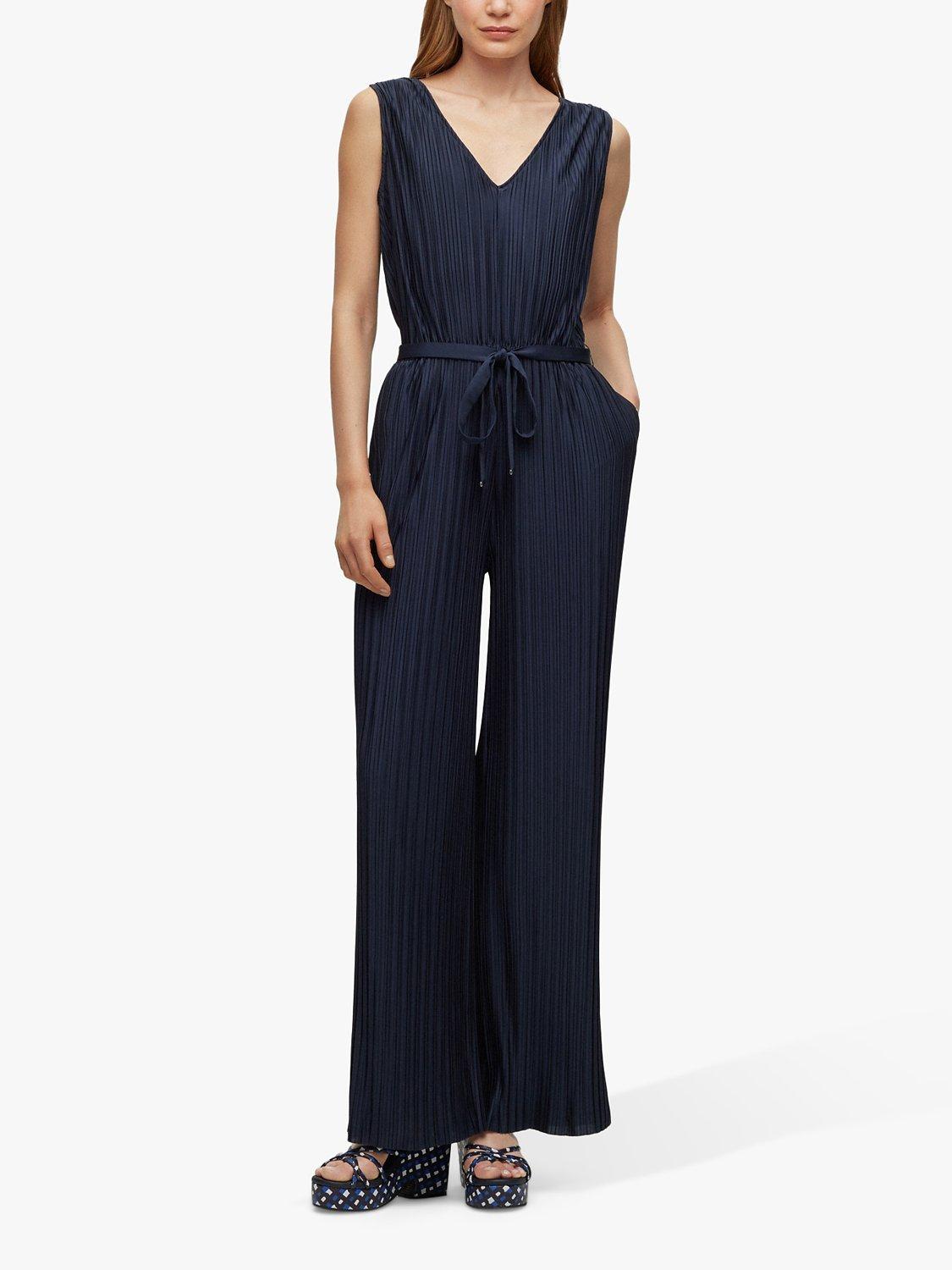 HUGO BOSS Edacria 404 Pleated Jumpsuit, Dark Blue
